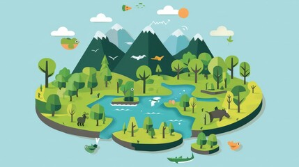 Poster - Design an infographic on the role of AI in environmental conservation. Explain how AI helps in wildlife monitoring, climate change research, and resource management.