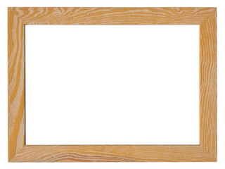 Wall Mural - Wooden picture frame with transparent background (png image)