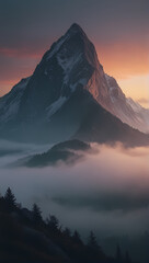 Wall Mural - sunset in the mountains