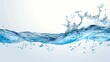 © Ponchita - Water splash with waves and bubbles, clear blue water, isolated on white background, abstract, liquid, refreshing, nature