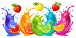 © Alexander - colorful multi-vitamin fruit juice splash variations