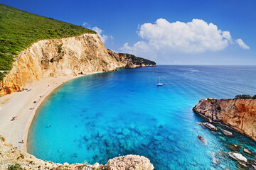 Canvas Print - Porto Katsiki beach on Lefkada island, Greece