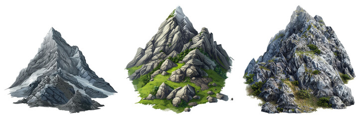 Poster - Isolated mountain hill with transparent background