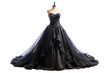 © Mickey - Elegant black ball gown with intricate lace details and voluminous tulle skirt, perfect for formal events and special occasions.