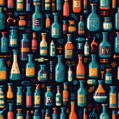 background with bottles