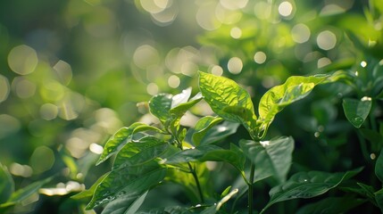 Poster - Cayenne Pepper Plant and Foliage