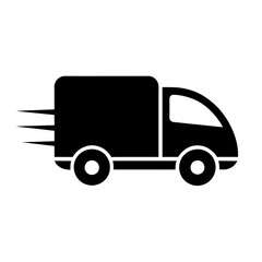 Delivery van silhouette vector on a white background