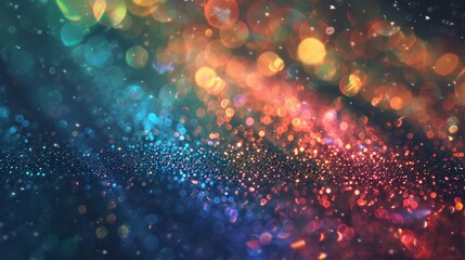 Wall Mural - Dusted holographic abstract background with multicolored overlay, vintage retro look, rainbow light leaks, and defocused glow for trendy, creative designs.
