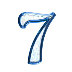 Ice symbol in a blue frame. number 7