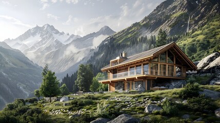 Breathtaking Alpine Mountain Chalet Blending with Scenic Surroundings