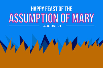 Happy Feast of the Assumption of Mary wallpaper with white background 15 August illustration