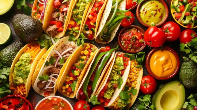 Mexican cuisine, delicious tacos