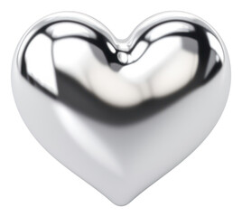 Wall Mural - PNG Heart shape Chrome material jewelry white white background.