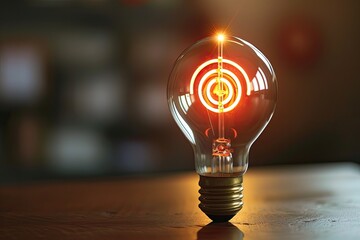 Aufkleber - a light bulb with a glowing spiral inside, A solar system illustration with planets as elemental symbols
