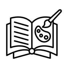 Sticker - Art Book line icon