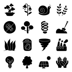 Poster - Set of Eco Linear Icons 

