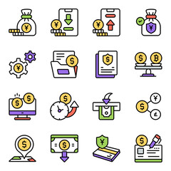 Poster - Pack of Banking Flat Icon

