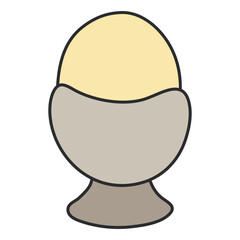 Sticker - Boiled egg icon, editable vector

