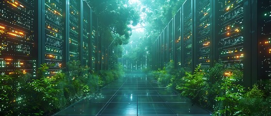 Wall Mural - panoramic view of data storage cloud filled interconnected digital node data stream showcasing expansive secure nature of cloud storage Panorama Stitching RealTime Eye AF capture expansive vibrant