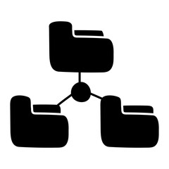 Poster - Folder network icon in creative design 

