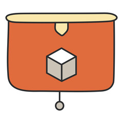 Sticker - Editable design icon of 3d cube

