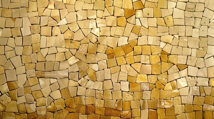 Golden beige mosaic tile background