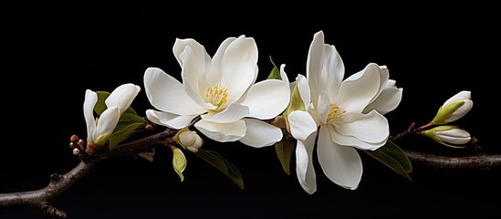 Aufkleber - Magnificent white Magnolia blossom with copy space image.