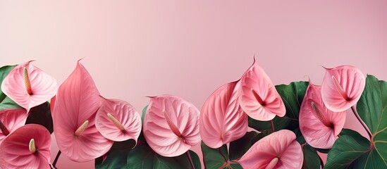 Poster - Background featuring anthurium flowers with copy space image.