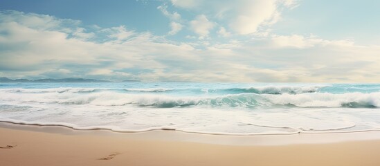Poster - Scenic seascape featuring sandy shores and a tranquil ocean view, perfect for background images with copy space image.
