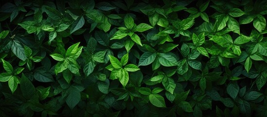 Wall Mural - Background of green leaves with copy space image.