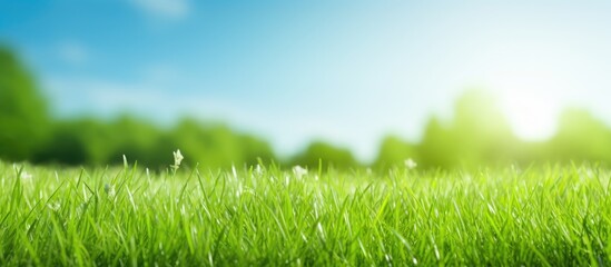 Vibrant green grass area with abundant copy space image.