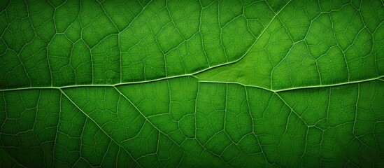 Poster - Green leaf texture providing a natural background with copy space image.