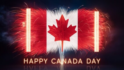 cnanada day  firework background, generative ai