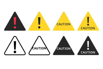 This illustration is a set of warning sign icons.