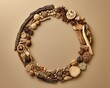© J.O.B ART - A circle of traditional Chinese medicinal herbs is presented against a light brown background