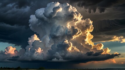 Wall Mural - dark storm cloud on sky