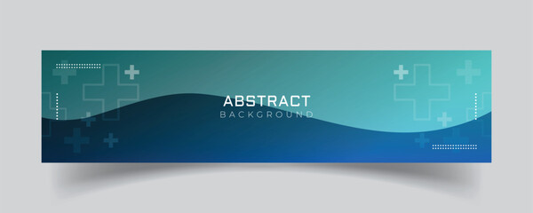 Wall Mural - linkedin banner with abstract medical background. concepts and ideas for healthcare technology.