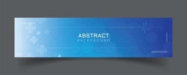 Wall Mural - linkedin banner with abstract medical background