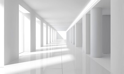 Wall Mural - Empty white hall. Vector illustration. 