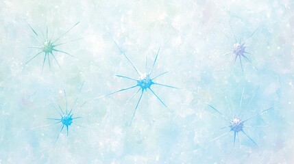 Poster - Blue Starburst Shapes on Light Background