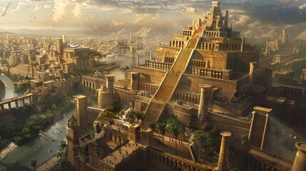 Wall Mural - Empire Ancient city of Babylon ruled by native Mesopotamian monarchs. 
