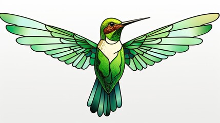 Wall Mural - green winged bird