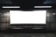 © HridoyDesigns - Light box display with white blank space for advertisement. Subway mock-up design. Horizontal