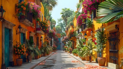 Photography of the beautiful city of Mexico with wide-angle views showcasing vibrant architecture and bustling streets