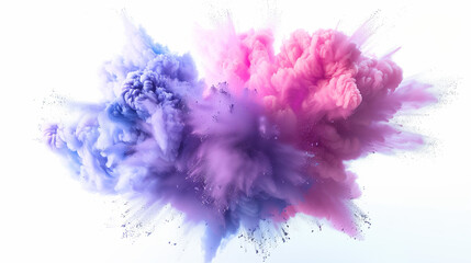 Sticker - araffe colored powder is flying in the air on a white background