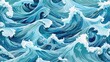 © pector - beautiful blue ocean waves seamless pattern background