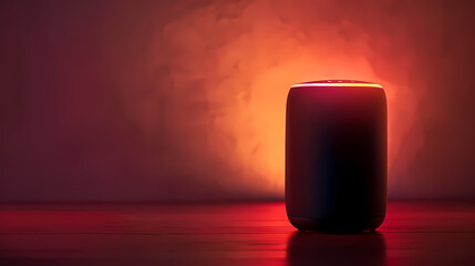 A small black device on a table