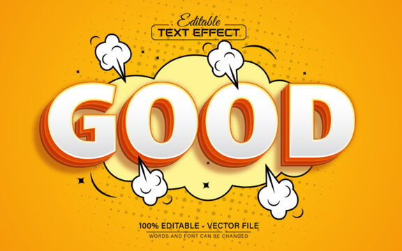 Good orange 3d text effect editable