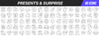 © stas111 - Presents and surprise line icons collection. Big UI icon set in a flat design. Thin outline icons pack. Vector illustration EPS10