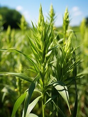 Wall Mural - green wheat field